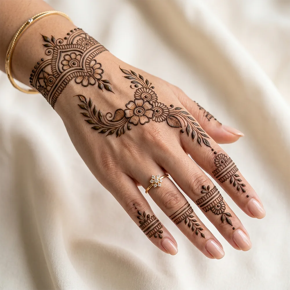 Back Hand Arabic Mehendi Style