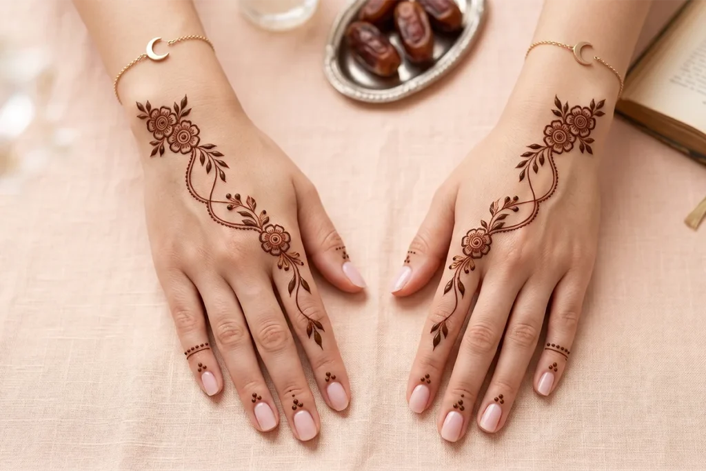 Both Hands Minimal Mehendi Design